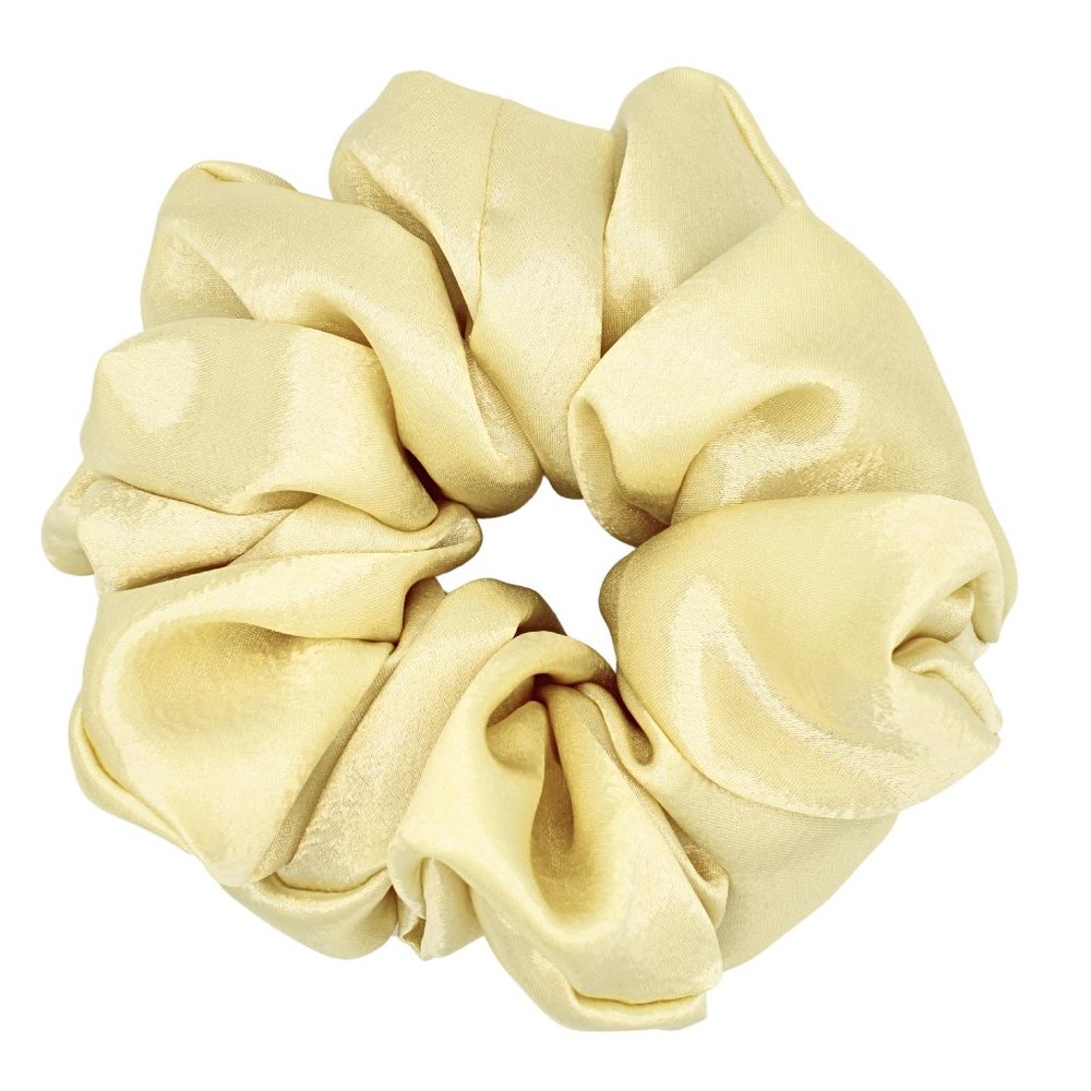 Large Satin Hair Scrunchie, Beige Hair Scrunchie